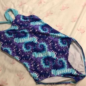 Sz 12 bathing suit tie dye